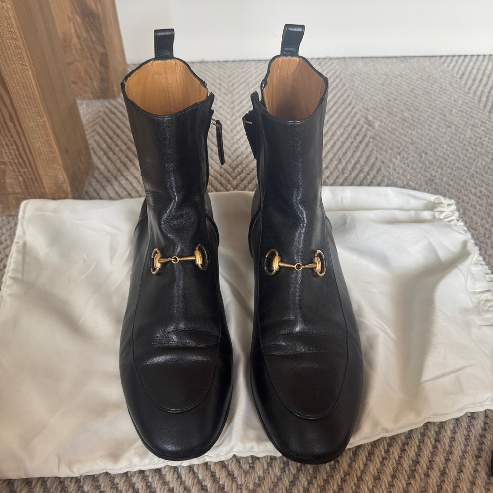 Gucci Black Leather Women’s Boots Size 39